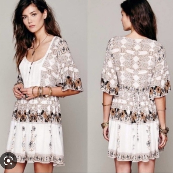 Free People Hayden Valley boho style women’s short tunic dress size small  4 6 - Picture 1 of 8